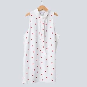 Jayebird White Sleeveless Top with Red Strawberries | S